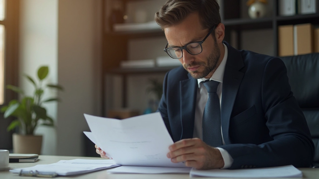 Профессиональный портрет бизнесмена в деловом костюме за столом в офисе