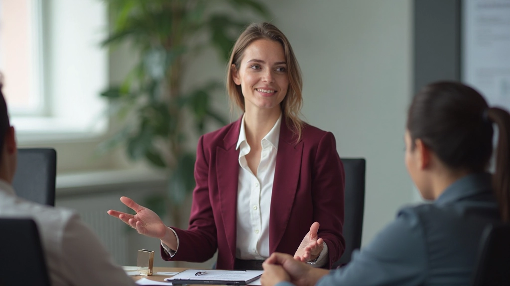 Профессиональная женщина в деловой одежде проводит презентацию перед командой в конференц-зале